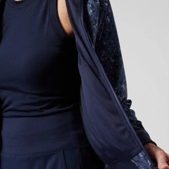 NWT Athleta Brooklyn Bomber Jacket, Size XL Captivate Chrome Blue - Picture 4 of 5